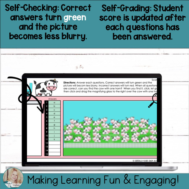 Editable Self-Checking I Spy Template Digital Resource Task Card Activity Vol. 5