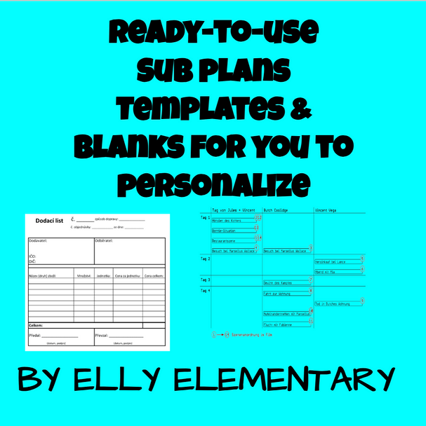 READY-TO-USE SUB-PLANS & BLANK TEMPLATES: ELEMENTARY GRADES