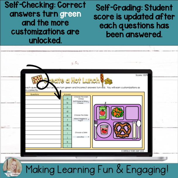 Create a Hot Lunch Self-Checking Template Digital Resource Activity Vol. 5