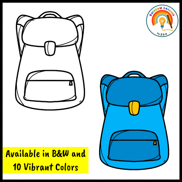 Backpack Cliparts | Back to School Bag Clip Arts | Colorful Backpacks Clip Arts