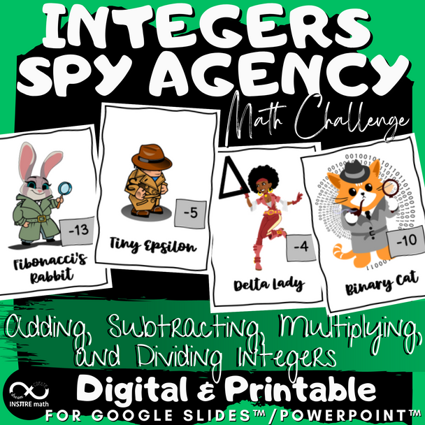 Integer Operations Spy Agency Math Challenge | Add Subtract Multiply Divide