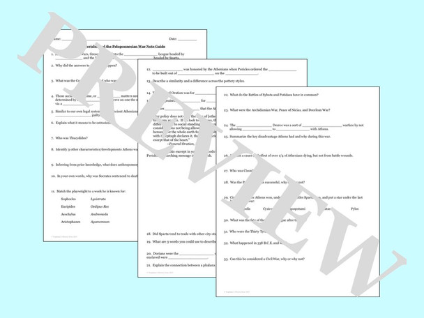 The Age of Pericles and the Peloponnesian War Mini Lesson