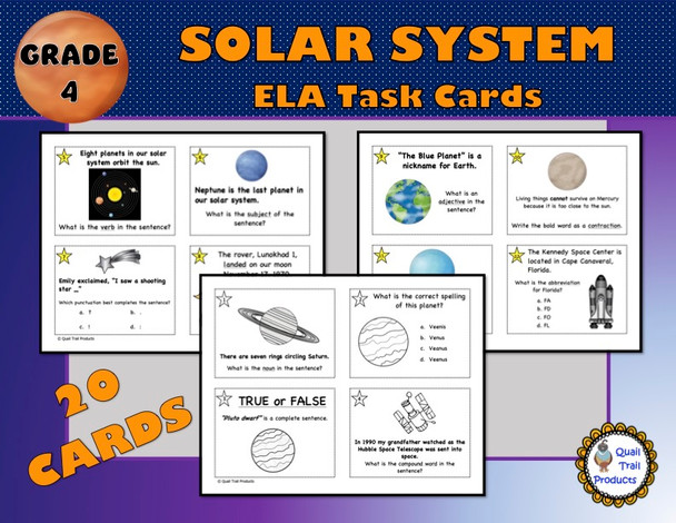 Solar System ELA Task Cards