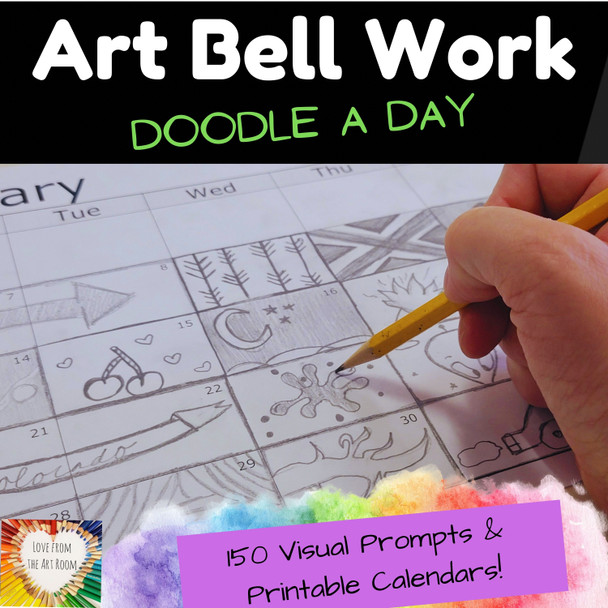 Doodle A Day- Drawing/Art Warm Ups/Art Bell Work - Art Lesson Back To School