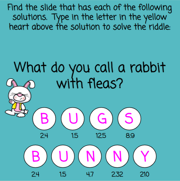 Easter Dividing Decimals with Number Chips 