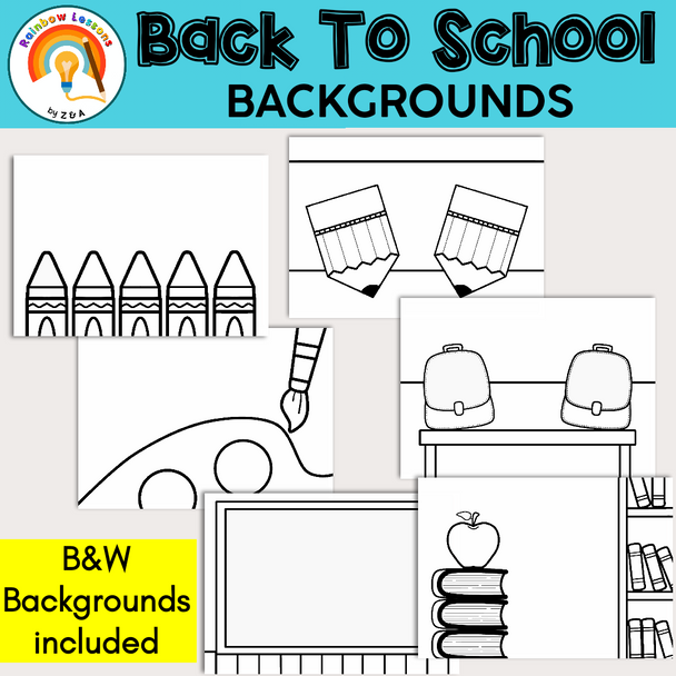 Back to School Simple Backgrounds Clipart | Simple Back to School Backgrounds