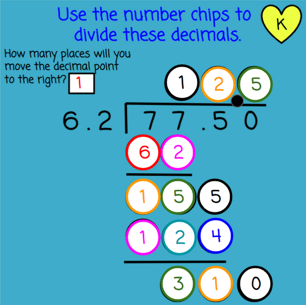 Dividing Decimals with Number Chips
