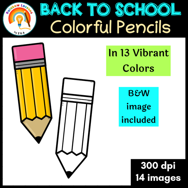 Pencil Cliparts | Colorful Pencils Clip art | Rainbow Pencils Clipart