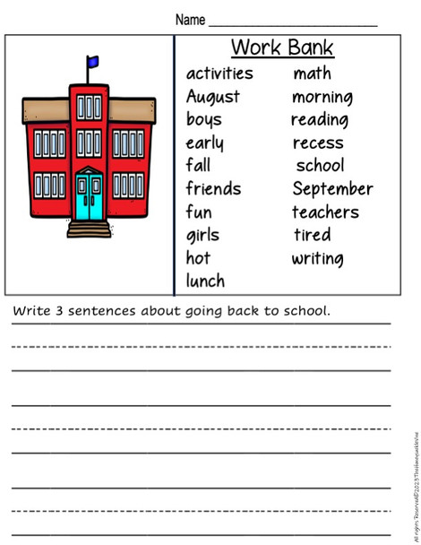 Back to School Differentiated Writing Activity