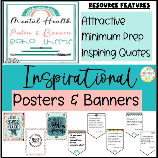 Mental Health Posters and Banners BoHo Theme Inspiration