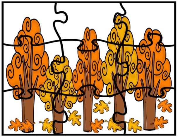 Fall Puzzles Literacy Math Art Fine Motor 