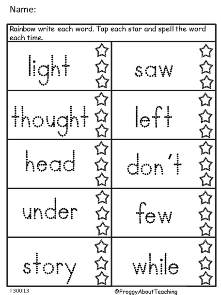 Sight Word Trace Fry's 300