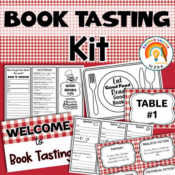 Book Tasting Menu | Book Tasting Kit | Book Tasting Recording Sheets
