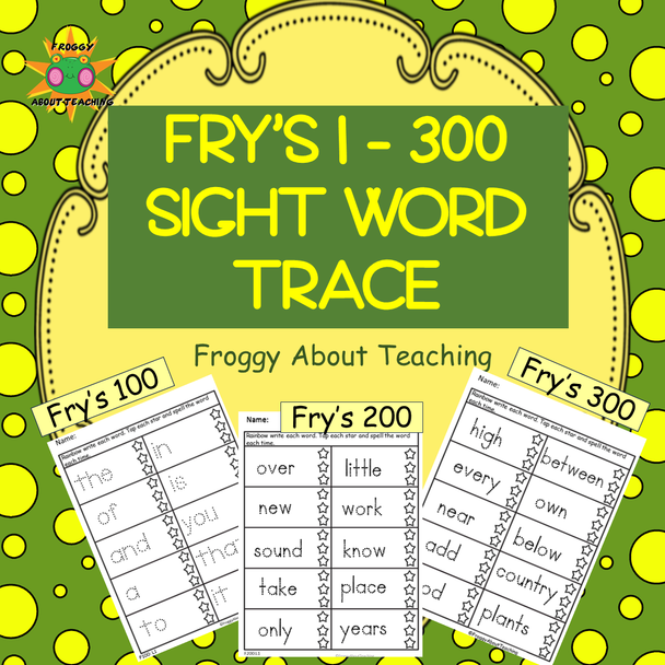 Sight Word Trace 100, 200, 300