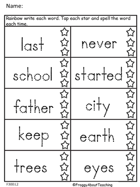 Sight Word Trace 100, 200, 300