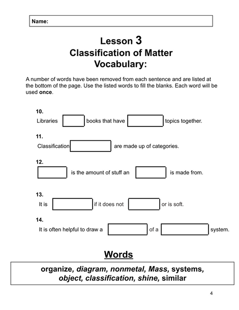 Physical Science Reading Comprehension Properties of Objects and Materials