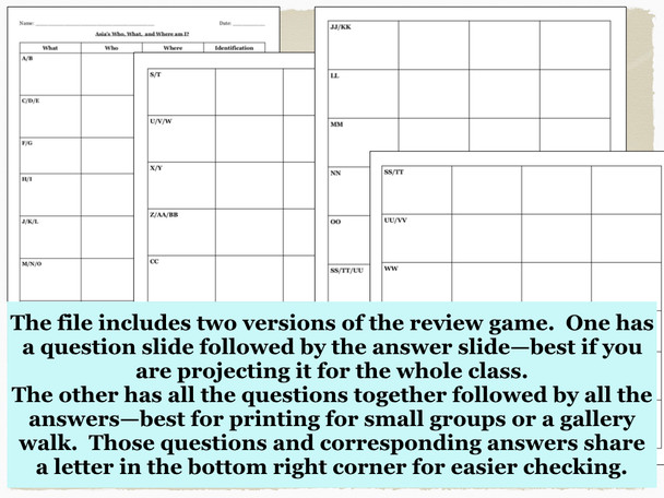 Geography of Asia Review Game