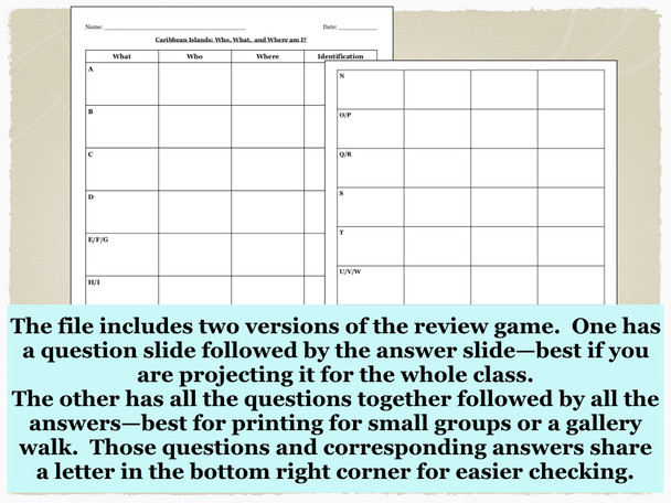 Caribbean Islands Physical Geography Review Game