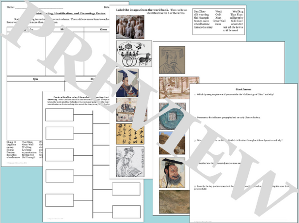 Ancient China Review Tasks