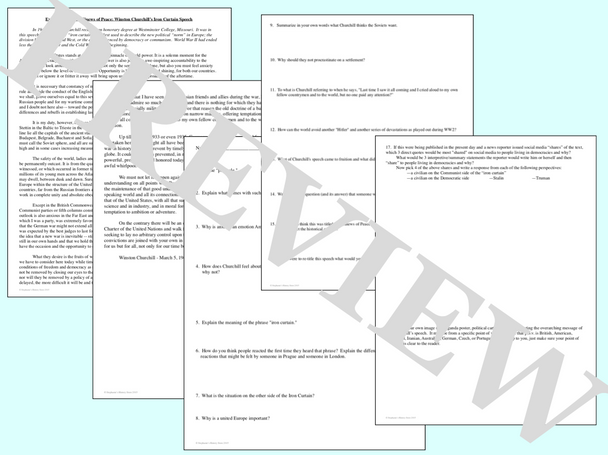 Iron Curtain Speech Primary Source Analysis