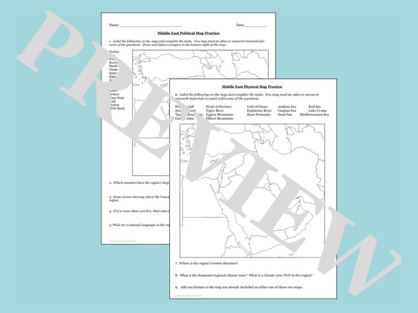 Middle East World Geography Bundle