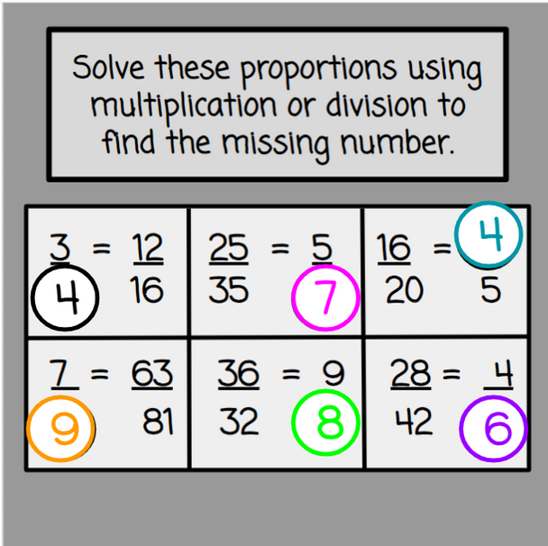 Proportions with Number Chips - PIrate Version - Digital and Printable