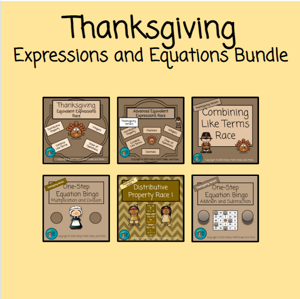Thanksgiving Expressions and Equations Bundle