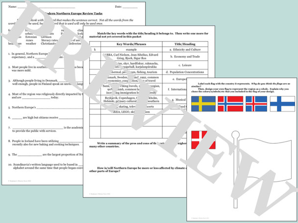 Northern Europe World Geography Bundle