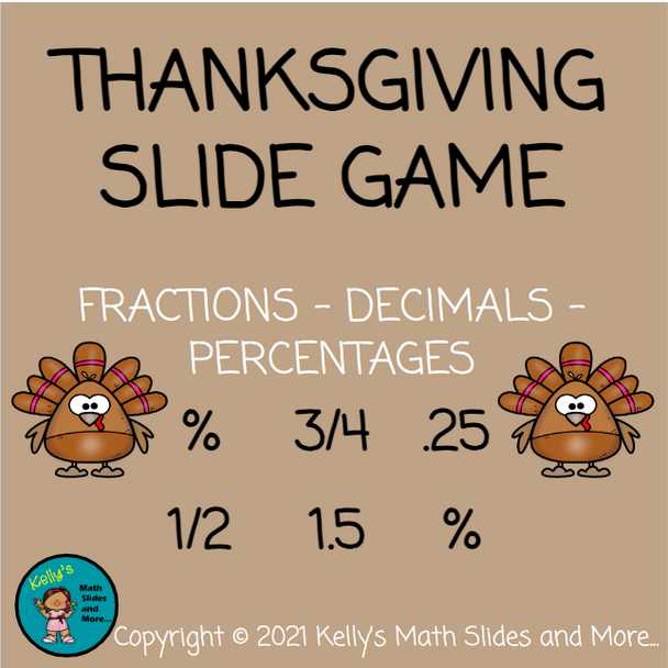 Thanksgiving Bundle - Fractions, Decimals, Percentages