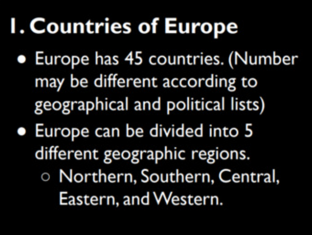 Europe Basic Facts Notes