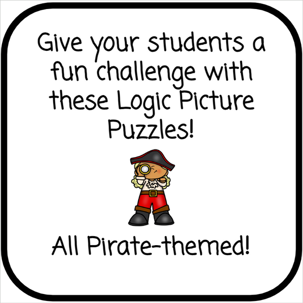 Order of Operations Logic Picture Puzzles - Pirate-Themed