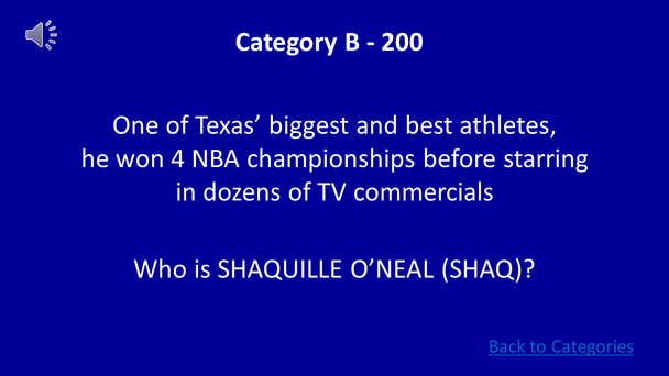 All About Texas Jeopardy Game