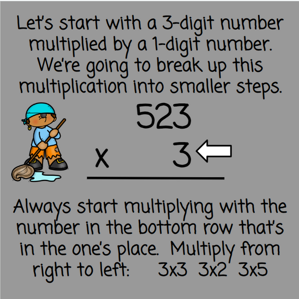 Multi-Digit Multiplication with Number Chips - Pirate Themed