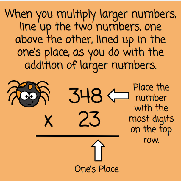 Halloween Multi-digit Multiplication with Number Chips
