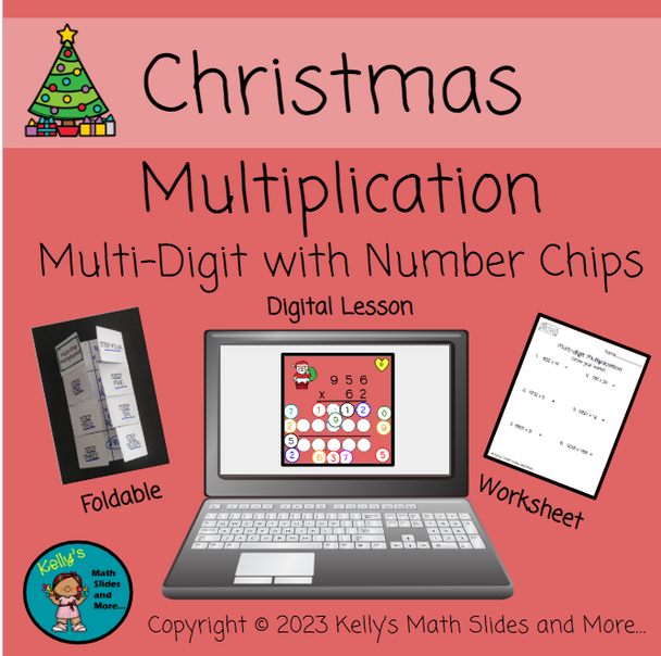 Christmas Multi-digit Multiplication with Number Chips