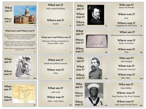 Texas History Cumulative Review Game