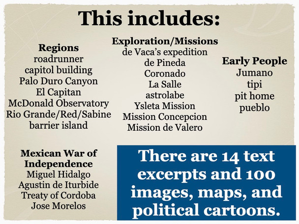 Texas History Cumulative Review Game