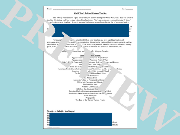 World War 2 Political Cartoon Timeline