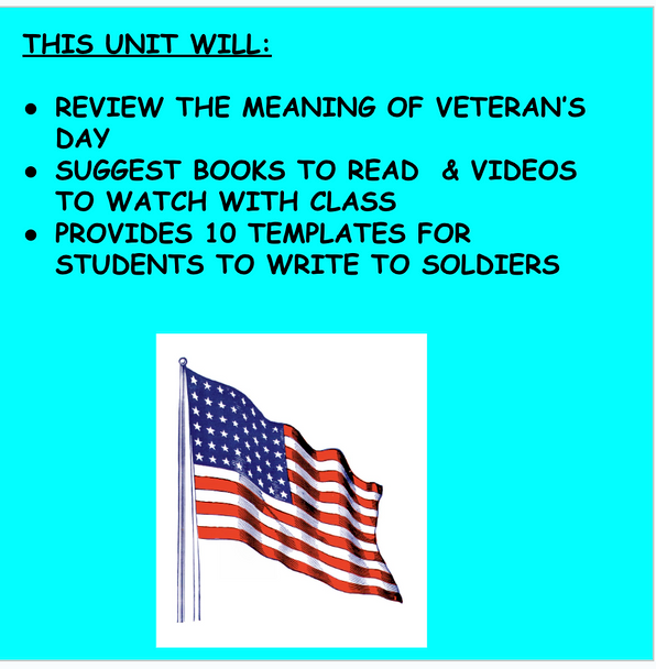 VETERAN'S DAY LESSON IDEAS & LETTER WRITING