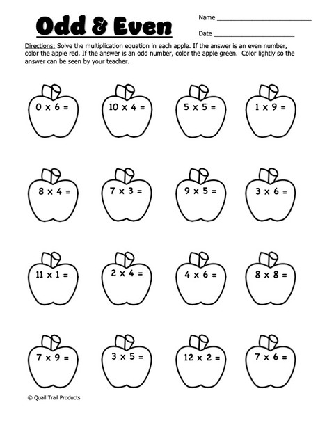 Multiplication 0-12 Worksheets - Autumn Theme