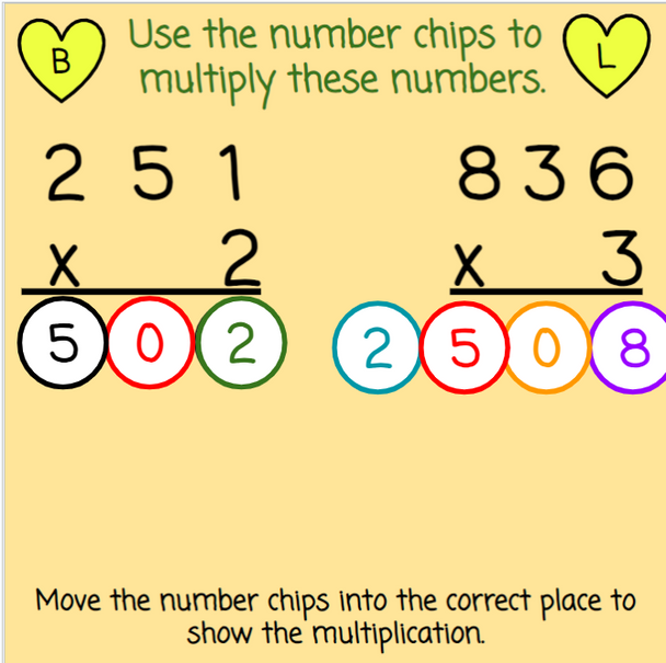 New Year's Multi-digit Multiplication with Number Chips