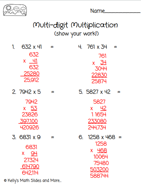 New Year's Multi-digit Multiplication with Number Chips