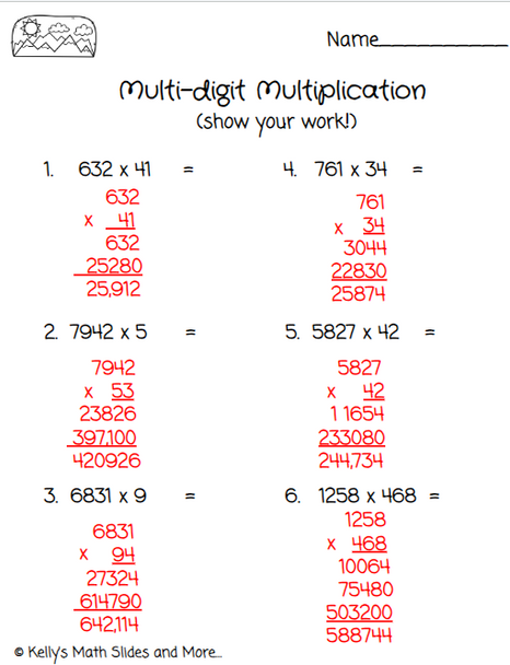 Valentine's Day Multi-Digit Multiplication with Number Chips