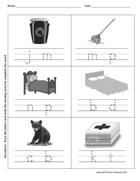 CVC WORDS Find the Missing Vowel