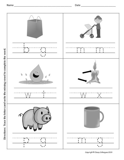 CVC WORDS Find the Missing Vowel