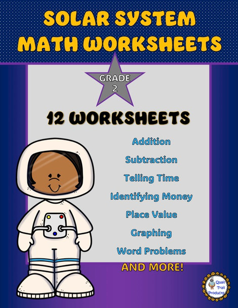 Grade 2 MATH Worksheets | Solar System Theme