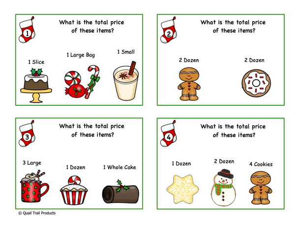 Christmas Bakery Math Task Cards