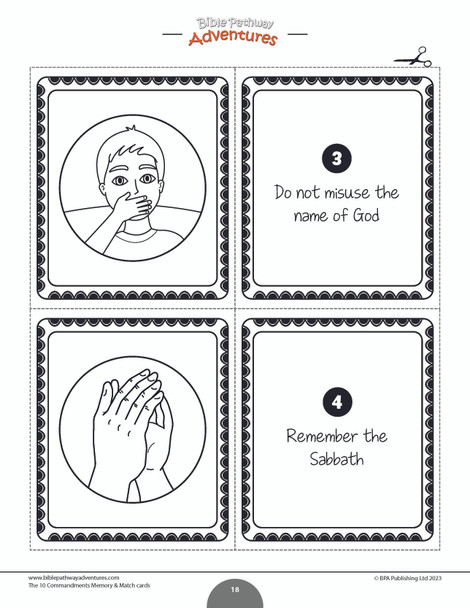 10 Commandments Memory & Match Cards