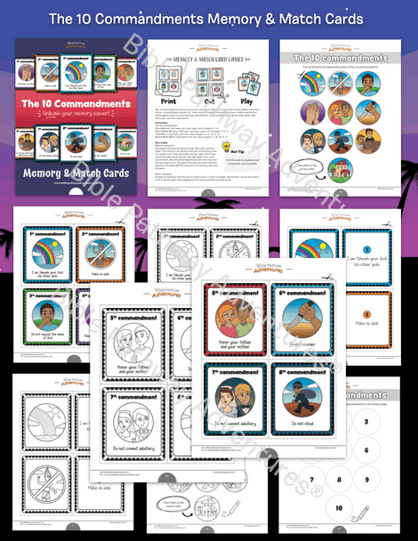 10 Commandments Memory & Match Cards