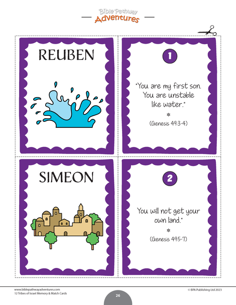 12 Tribes of Israel Memory & Match Cards